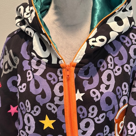 Gino Green global rare vintage hoodie Jacket full of 9’s EUC 5X - Picture 4 of 15